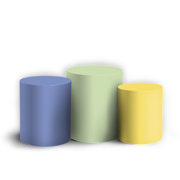 Trio Cilindro Sublimado 3D - Cores