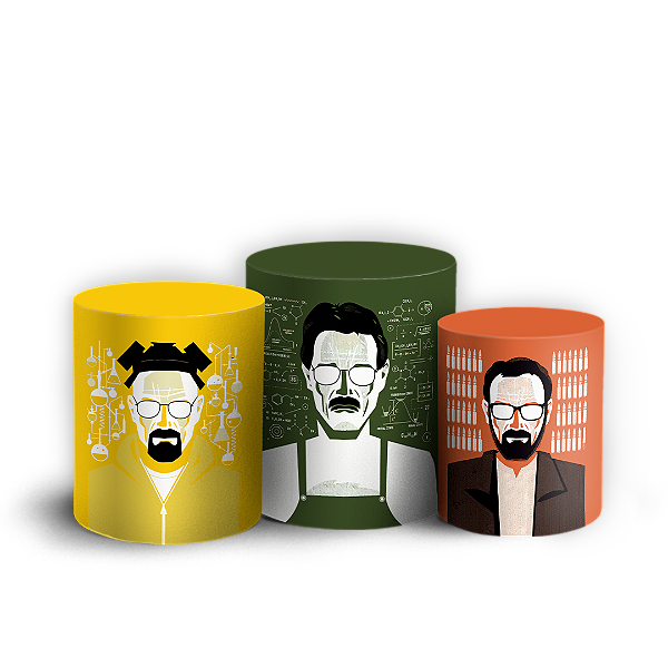 Trio Cilindro Sublimado 3D - Breaking Bad