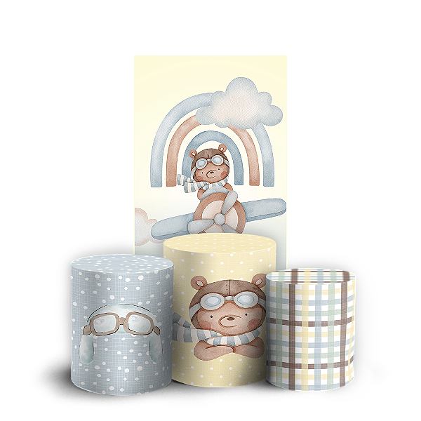 Faixa Lateral e Trio Cilindro Sublimado 3D Vest Facil - Urso