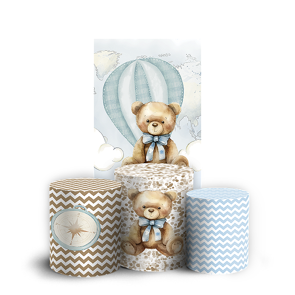 Faixa Lateral e Trio Cilindro Sublimado 3D Vest Facil - Urso