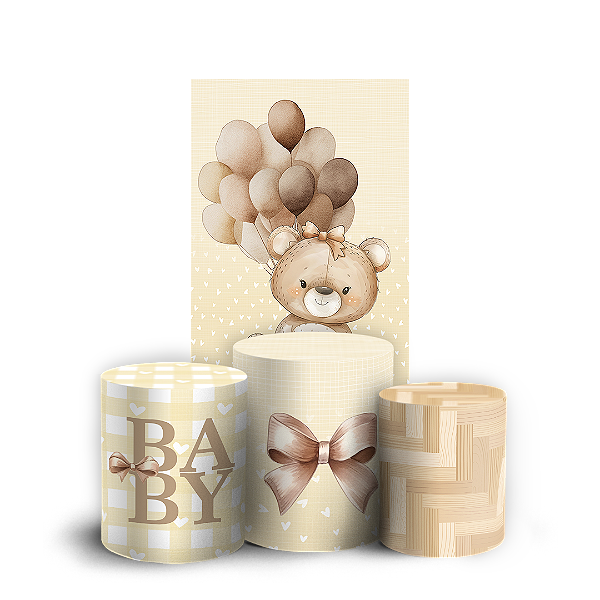 Faixa Lateral e Trio Cilindro Sublimado 3D Vest Facil - Urso