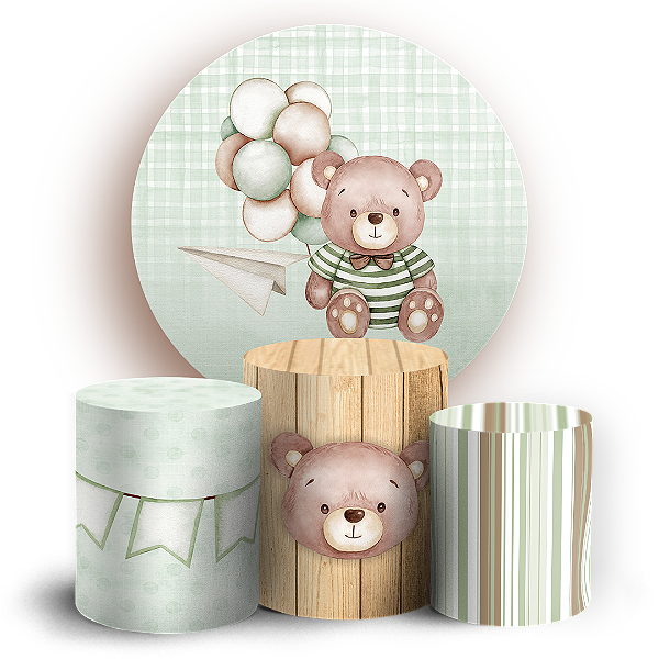 KIT Redondo e Trio Sublimado 3D - Urso