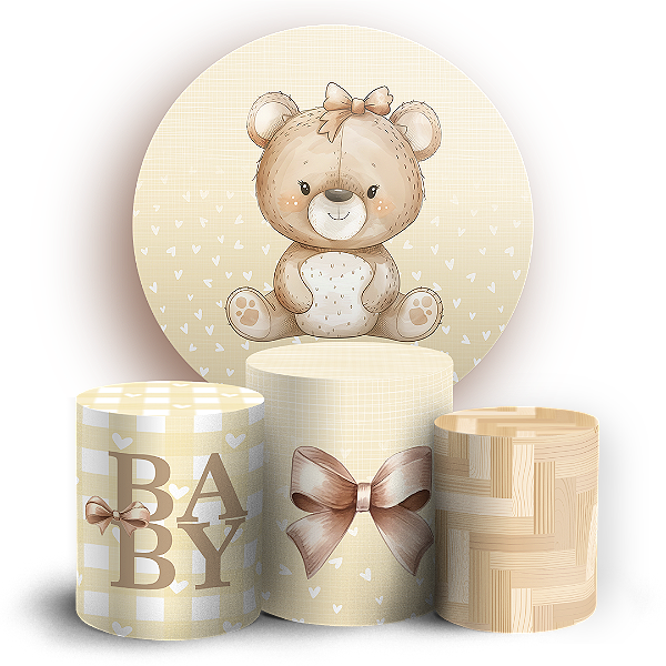 KIT Redondo e Trio Sublimado 3D - Urso