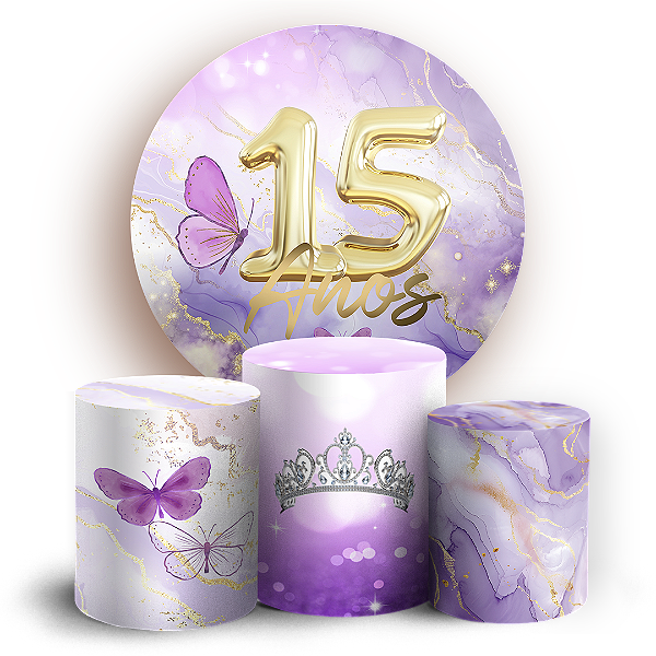 KIT Redondo e Trio Sublimado 3D - 15 Anos