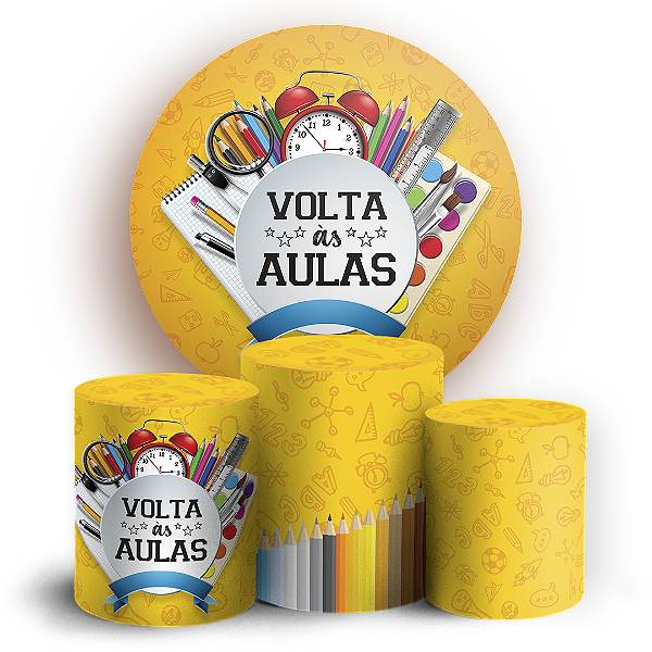 KIT Redondo e Trio Sublimado 3D - Volta as Aulas