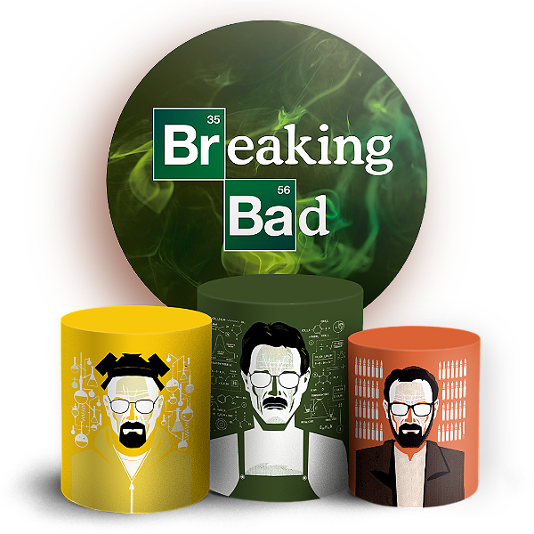 KIT Redondo e Trio Sublimado 3D - Breaking Bad