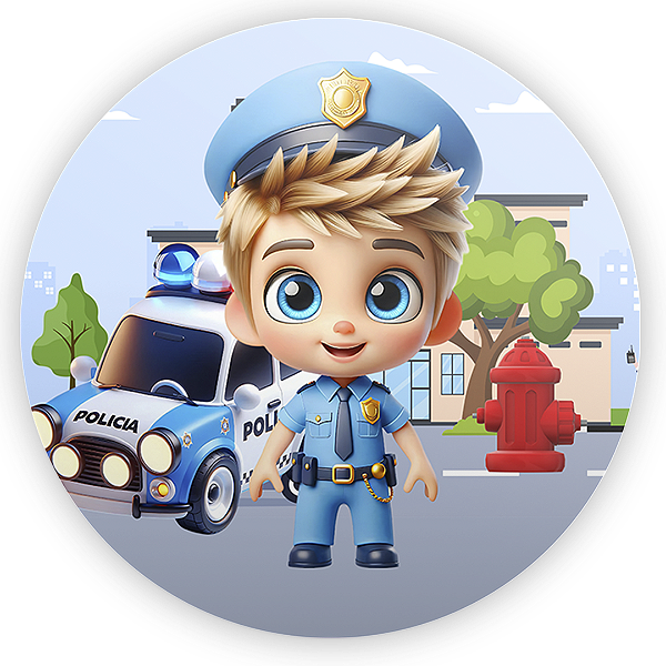 Painel Redondo Sublimado 3D - Polícia