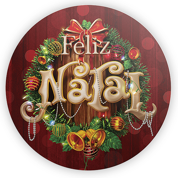 Painel Redondo Sublimado 3D - Natal