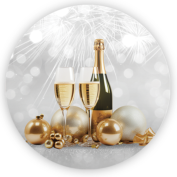 Painel Redondo Sublimado 3D - Ano Novo