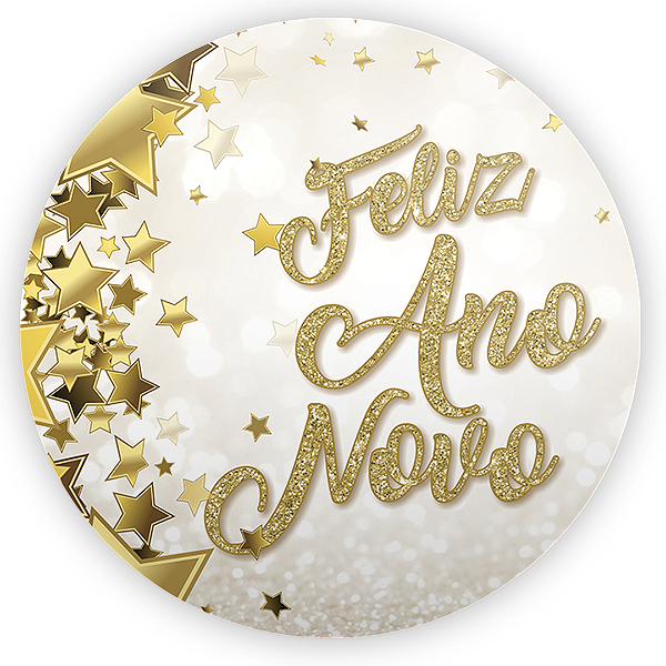 Painel Redondo Sublimado 3D - Ano Novo