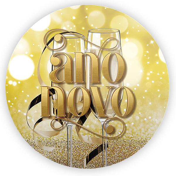 Painel Redondo Sublimado 3D - Ano Novo