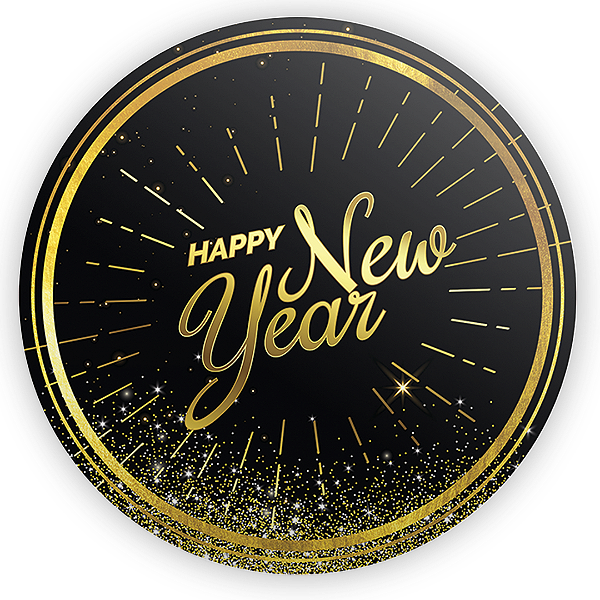 Painel Redondo Sublimado 3D - Ano Novo