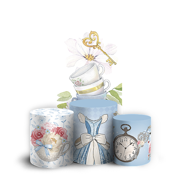 Faixa Lateral e Trio Cilindro Sublimado 3D Vest Facil - Alice no País das Maravilhas