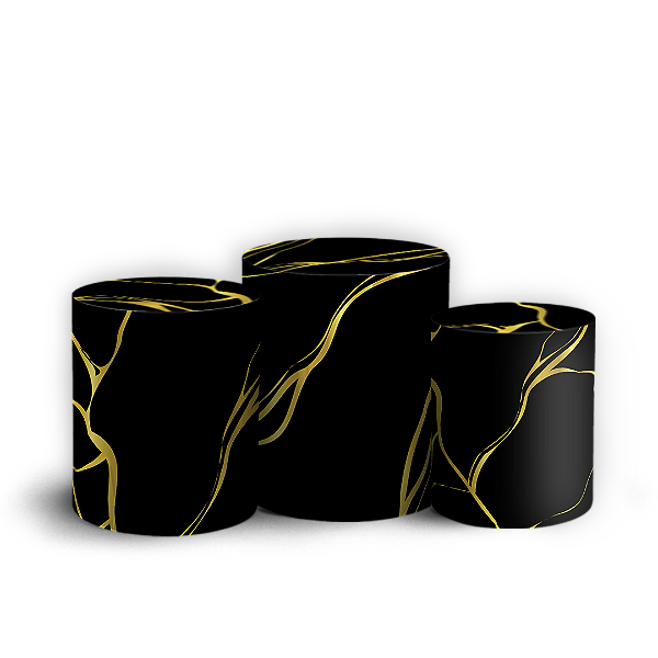 Trio Cilindro Sublimado 3D - Marmore Dourado