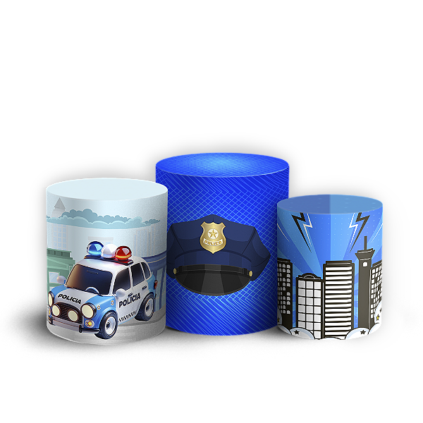 Trio Cilindro Sublimado 3D - Polícia