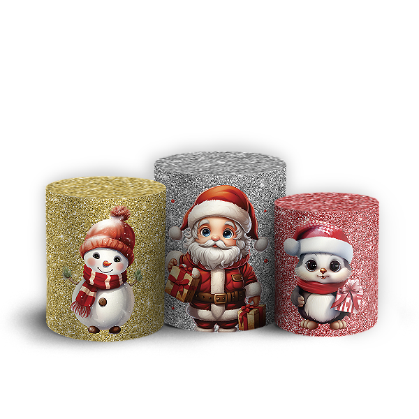 Trio Cilindro Sublimado 3D - Natal