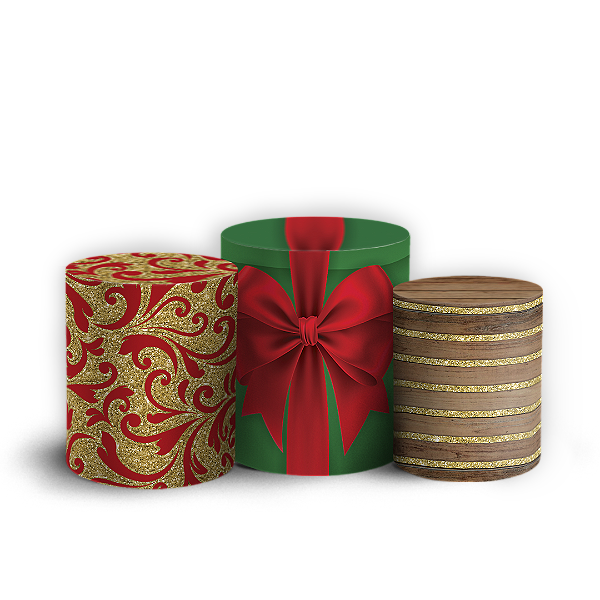 Trio Cilindro Sublimado 3D - Natal