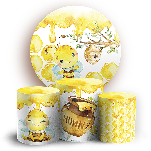 KIT Redondo e Trio Sublimado 3D - Abelha