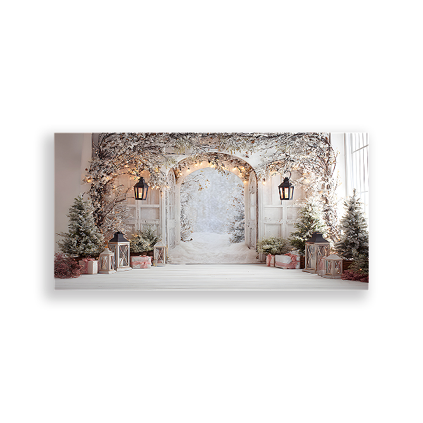 Painel Retangular Sublimado 3D - Fundo Fotografico Natal