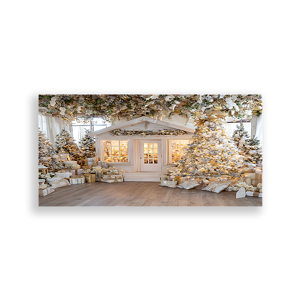 Painel Retangular Sublimado 3D - Fundo Fotografico Natal