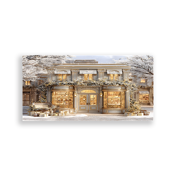 Painel Retangular Sublimado 3D - Fundo Fotografico Natal