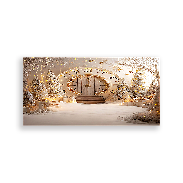 Painel Retangular Sublimado 3D - Fundo Fotografico Natal