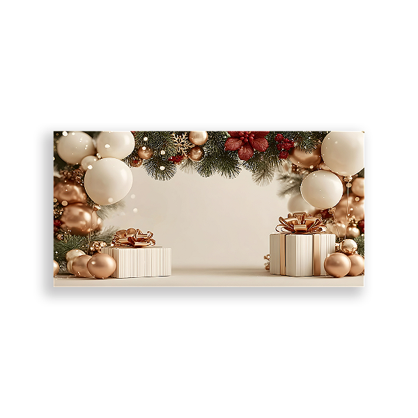 Painel Retangular Sublimado 3D - Fundo Fotografico Natal