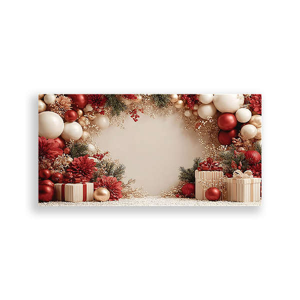 Painel Retangular Sublimado 3D - Fundo Fotografico Natal