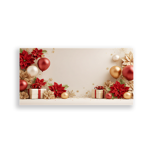 Painel Retangular Sublimado 3D - Fundo Fotografico Natal