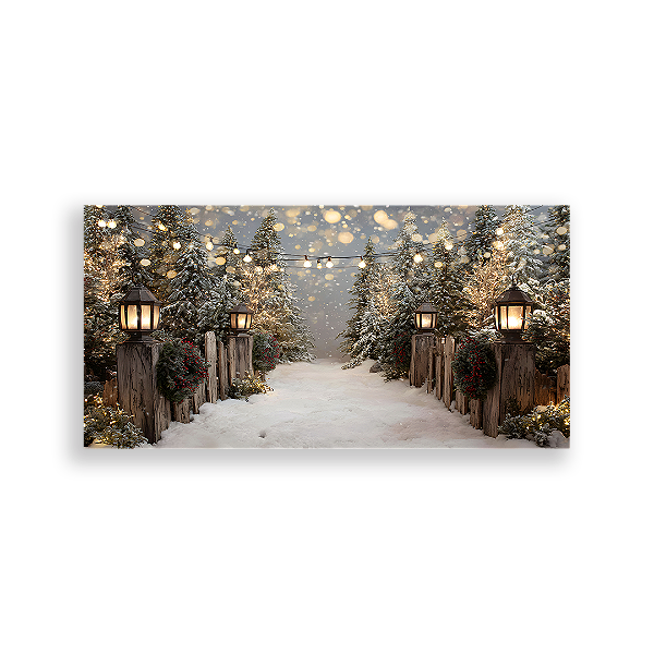 Painel Retangular Sublimado 3D - Fundo Fotografico Natal