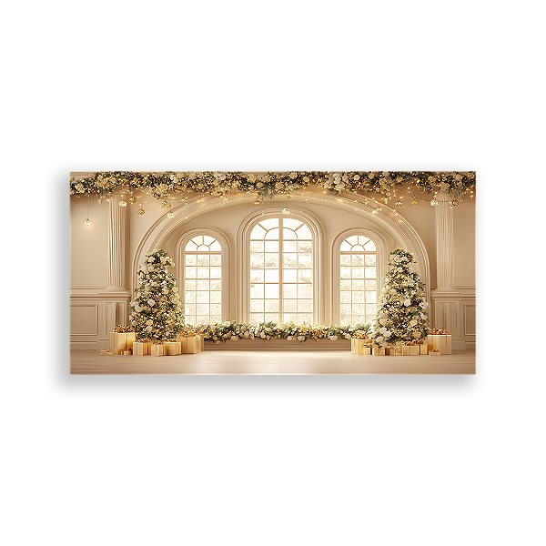 Painel Retangular Sublimado 3D - Fundo Fotografico Natal