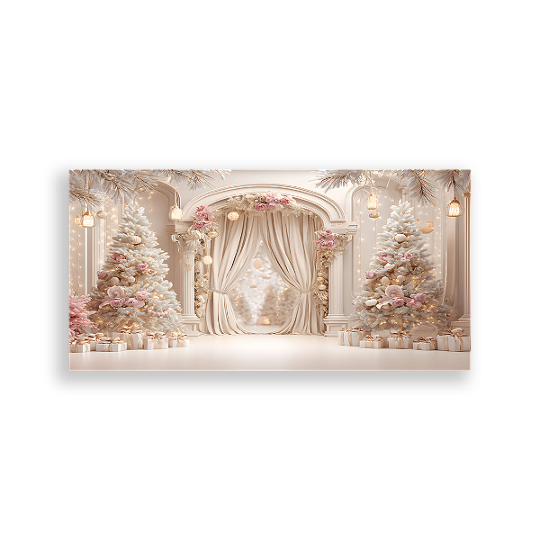 Painel Retangular Sublimado 3D - Fundo Fotografico Natal