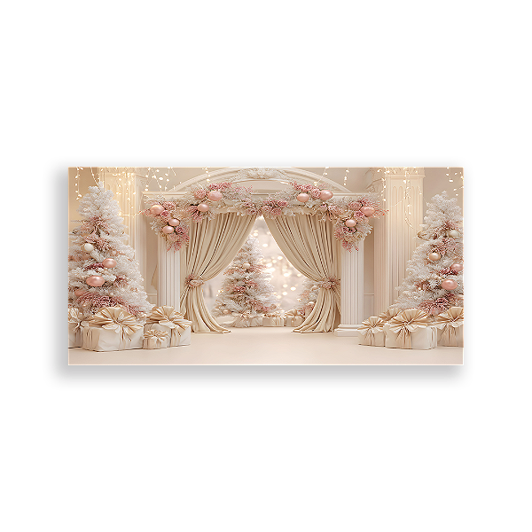 Painel Retangular Sublimado 3D - Fundo Fotografico Natal