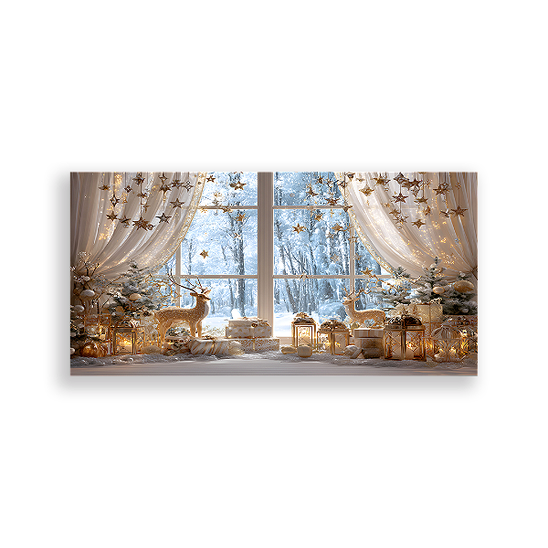 Painel Retangular Sublimado 3D - Fundo Fotografico Natal