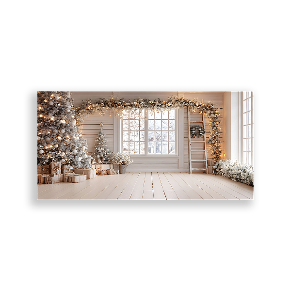 Painel Retangular Sublimado 3D - Fundo Fotografico Natal