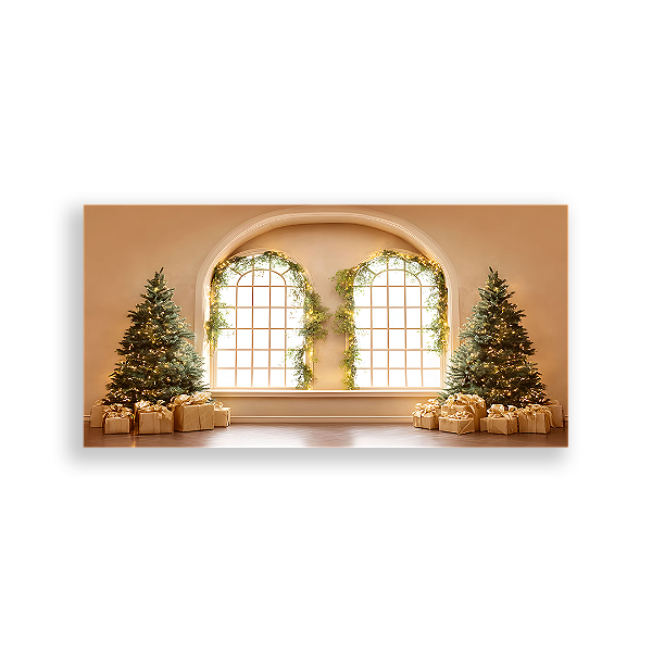 Painel Retangular Sublimado 3D - Fundo Fotografico Natal