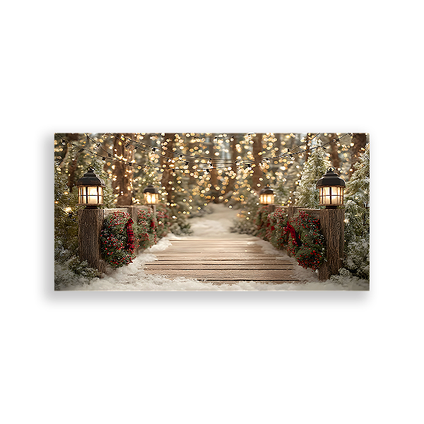 Painel Retangular Sublimado 3D - Fundo Fotografico Natal