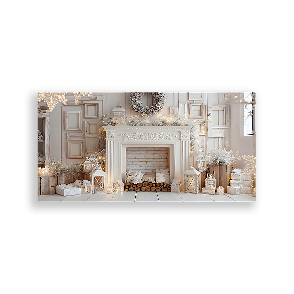 Painel Retangular Sublimado 3D - Fundo Fotografico Natal