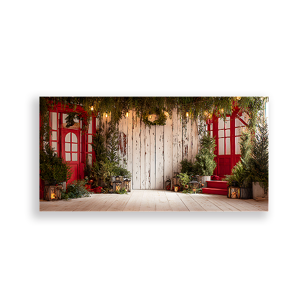 Painel Retangular Sublimado 3D - Fundo Fotografico Natal