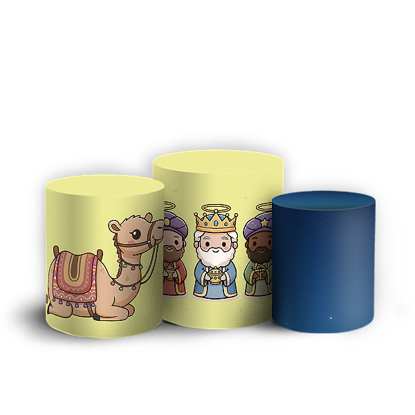 Trio Cilindro Sublimado 3D - Natal