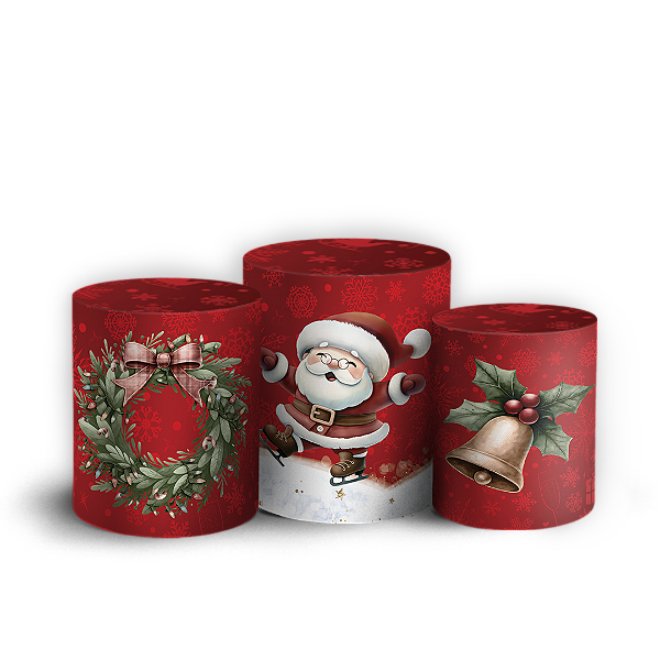 Trio Cilindro Sublimado 3D - Natal