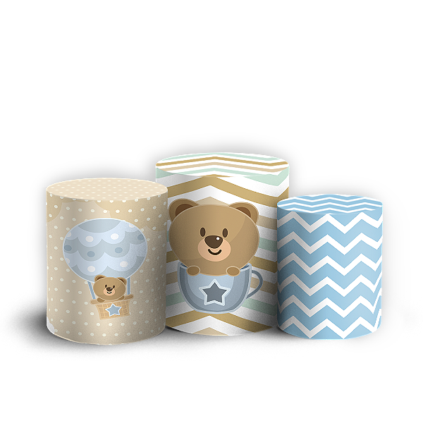 Trio Cilindro Sublimado 3D - Urso Oh Baby