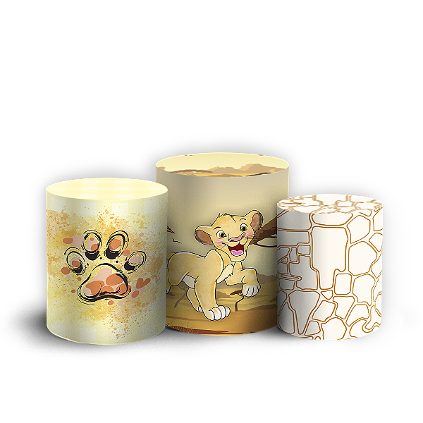 Trio Cilindro Sublimado 3D - Rei Leão Aquarela