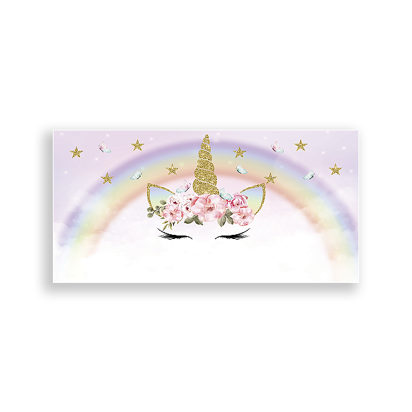 Painel Retangular Sublimado 3D - Unicornio