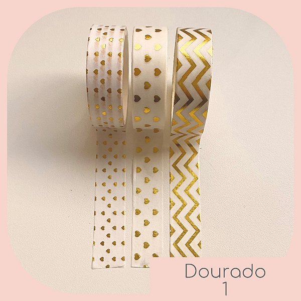 KIT WASHI TAPE LUXO OURO