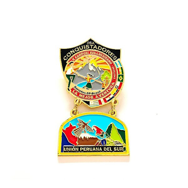 Pin, DSA com Brasão em metal da Unión Peruana del Sul