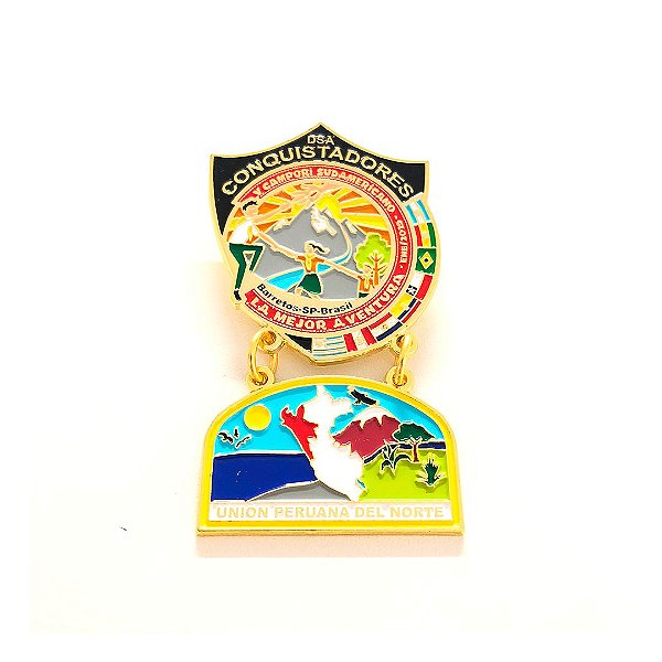 Pin, DSA com Brasão em metal da Unión Peruana Del Norte