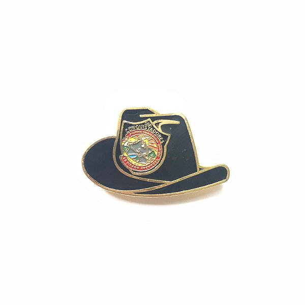 Pin, DSA 2019, chapéu, Preto, Conquistador