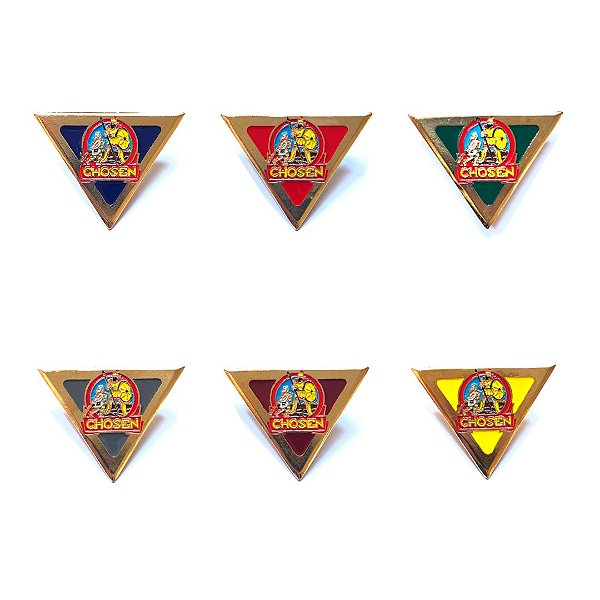 Set de Pin Chosen, Triangulo, fundo nas corres das classes