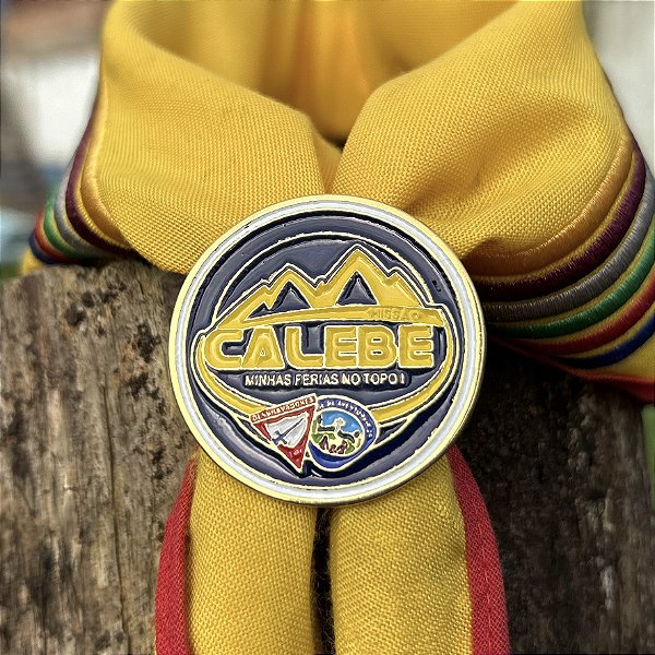 Arganéu/Prendedor, Missão Calebe 2022, com logo MDA, dourado